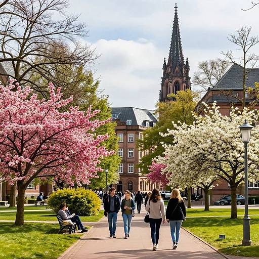 Marburg University Campus in Spring