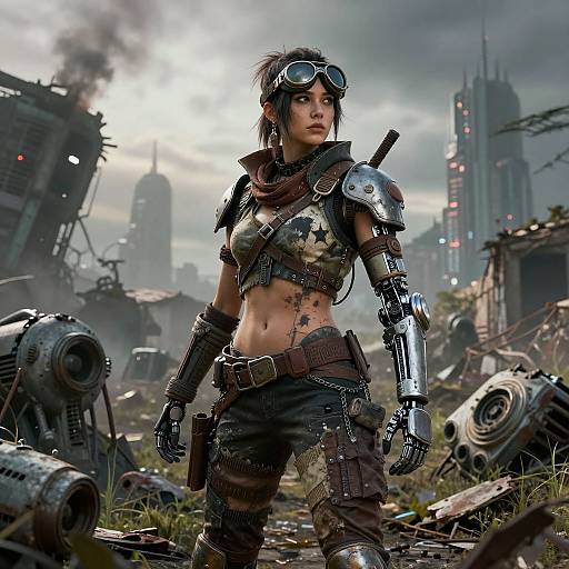 Wasteland Cyberpunk Female Warrior