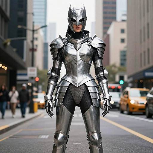 Female Villain in Silver Armor