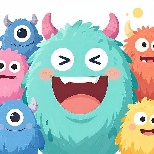 Cute Anime Monsters with Expressive Faces