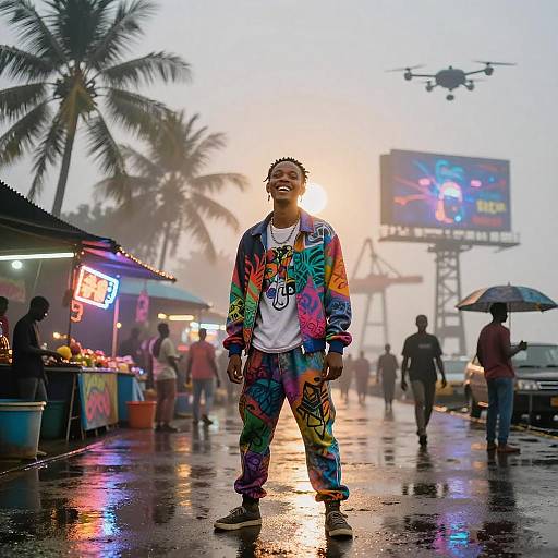 Young Street Artist at Lagos Waterfront Market