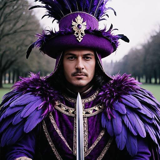 Purple King in Feathered Costume