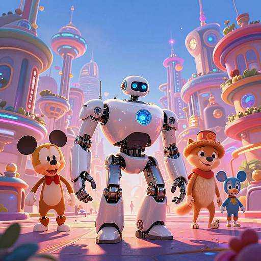 Whimsical Disney Futuristic Cityscape Art