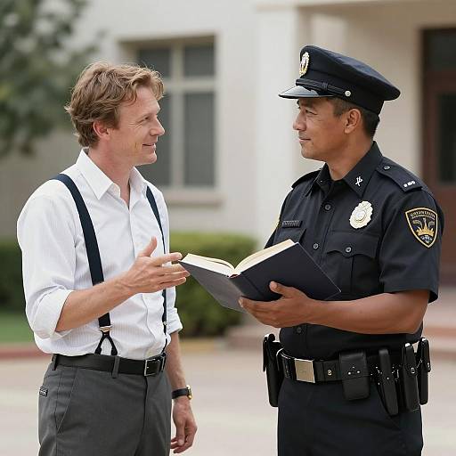 Men in Contrast: A Friendly Encounter