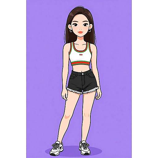 Sporty Casual Woman with Color-blocked Tank