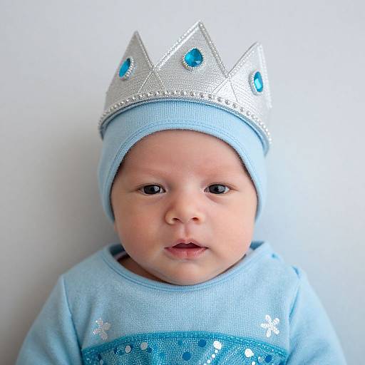 Close-Up Newborn in Frozen Costume