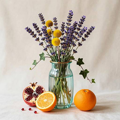 Elegant Still Life with Lavender and Citrus