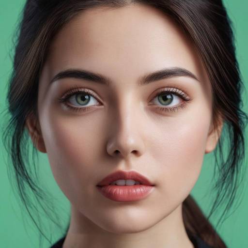 Close-Up Portrait of Young Woman with Green Eyes