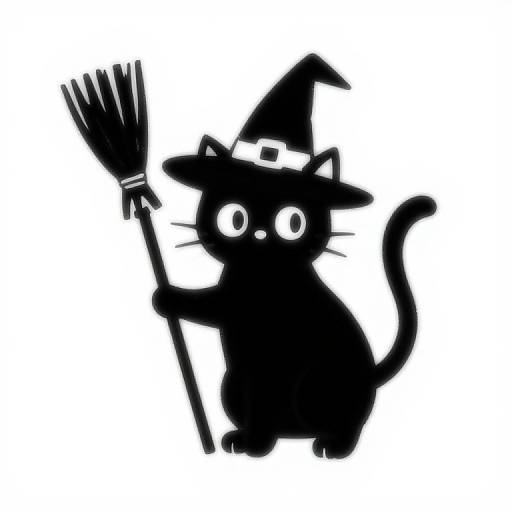 Vintage Halloween Cat Stencil Design