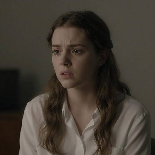 Concerned Young Woman in Dim Light