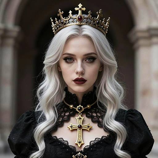 Regal Woman in Gothic Victorian Attire