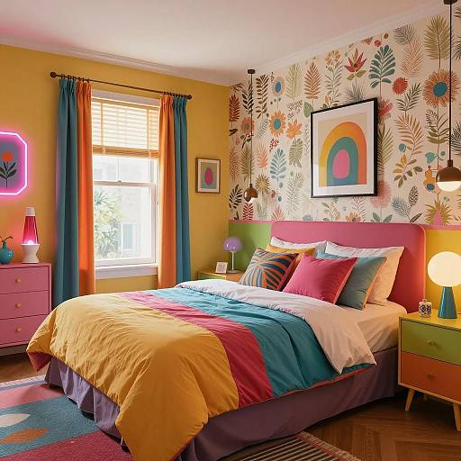 Colorful 1980s Funky Bedroom Decor
