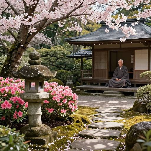 Serene Japanese Garden in Spring