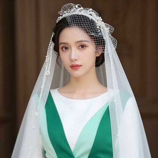 Woman in Green and White Dress