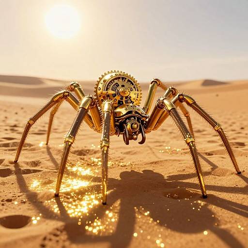 Colossal Clockwork Spider in Gold