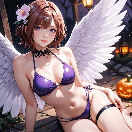 Halloween Swimsuit Girl with Wings
