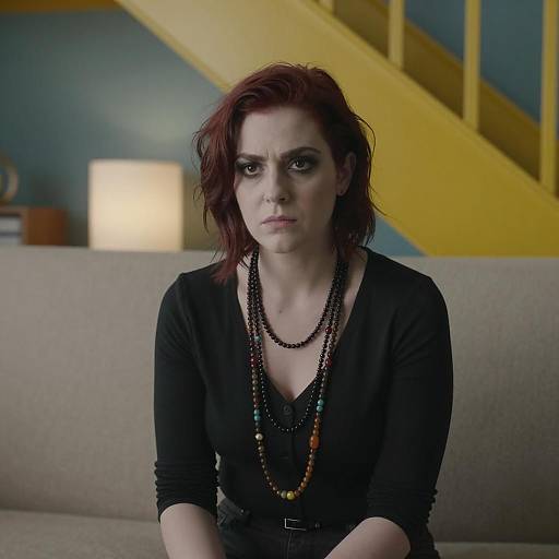 Serious Woman in a Stylish Indoor Setting