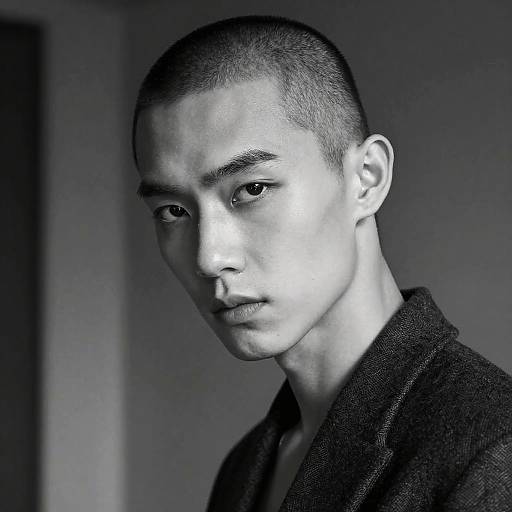 Monochrome Bald Model Portrait