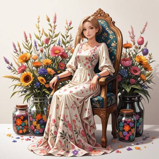 Cheerful Girl Surrounded by Sunflowers Cheerful Girl Surrounded by Sunflowers