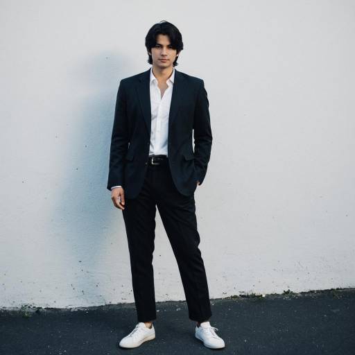 Young Man in Casual Blazer and White Shirt