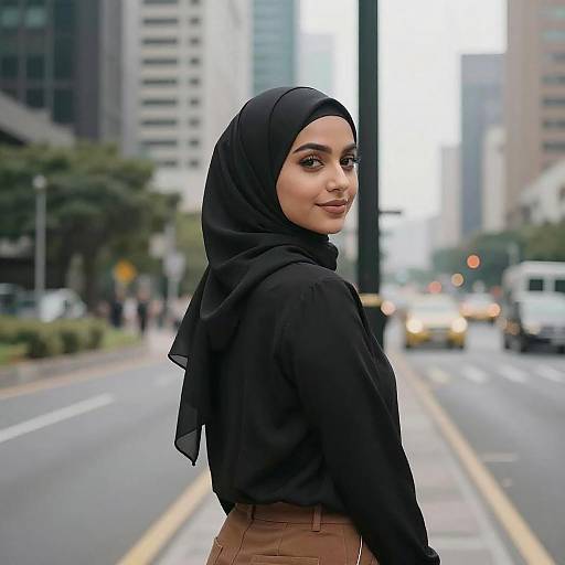 Young Woman in Urban Hijab Portrait