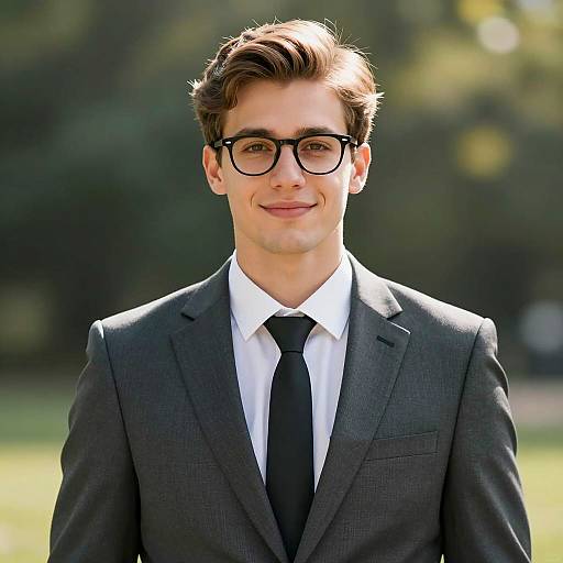 Stylish Young Man in Gala Suit Portrait