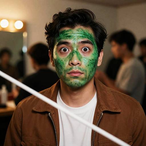 Glittery Face Paint Portrait Under Warm Lights