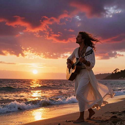 Bohemian Guitarist at Sunset Beach