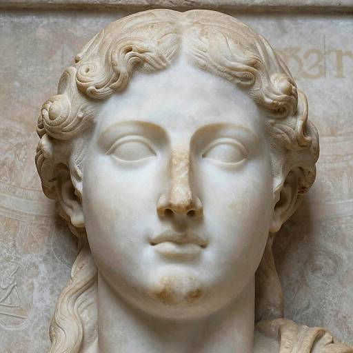 Detailed Greek Marble Sculpture Face