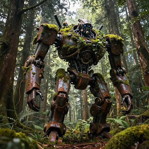 Giant Robot in Ancient Forest