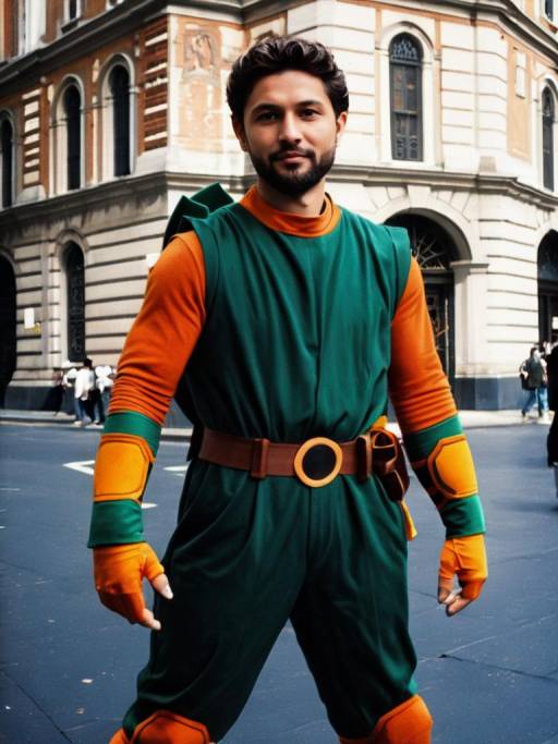 Man Cosplaying Michelangelo 2003 Costume