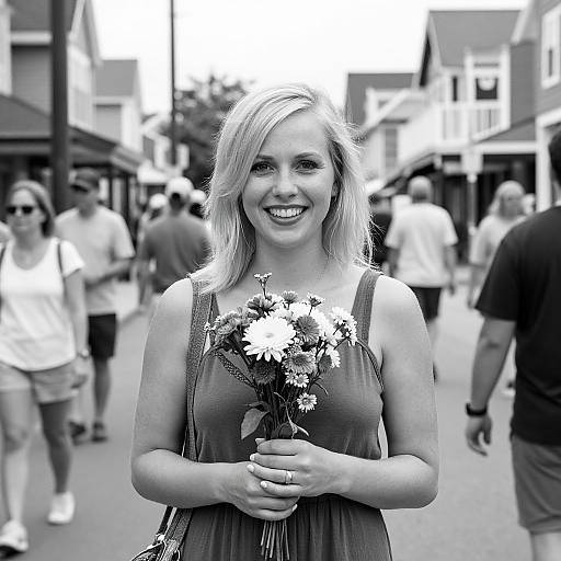 Blonde Woman with Flowers in Provincetown