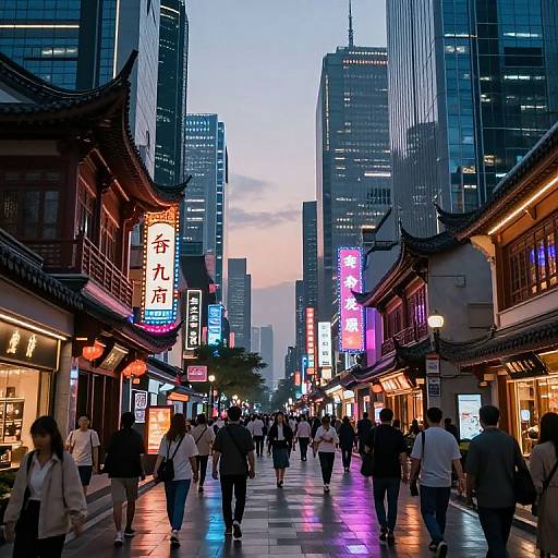 Futuristic Neon Cityscape at Dusk