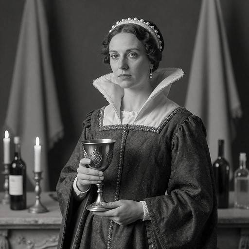 Renaissance Woman with Goblet in B&W