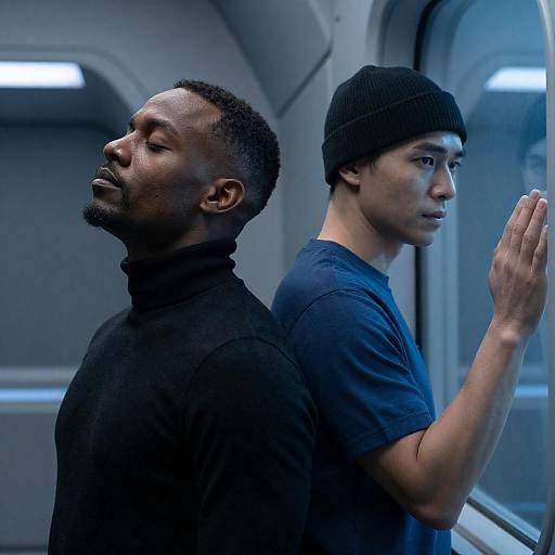 Futuristic Duo with Intense Expressions