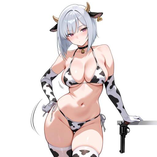 Mischievous Cowgirl with Silver Hair Mischievous Cowgirl with Silver Hair