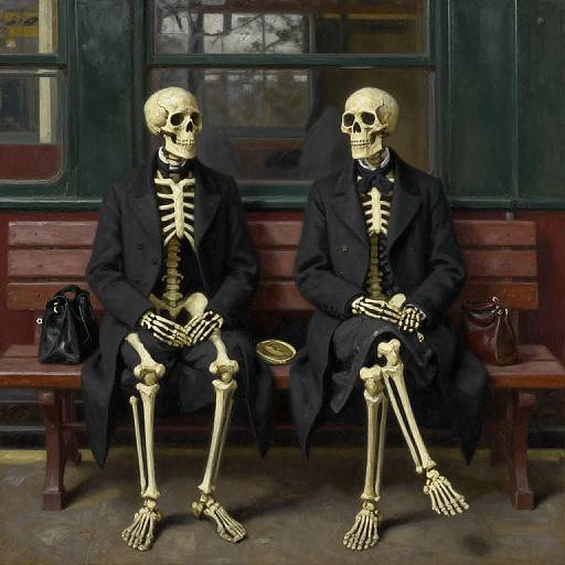 Victorian Skeletons at Train Station
