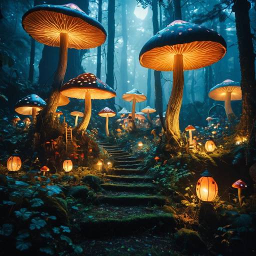 Enchanting Fairy Village on Giant Mushrooms Enchanting Fairy Village on Giant Mushrooms