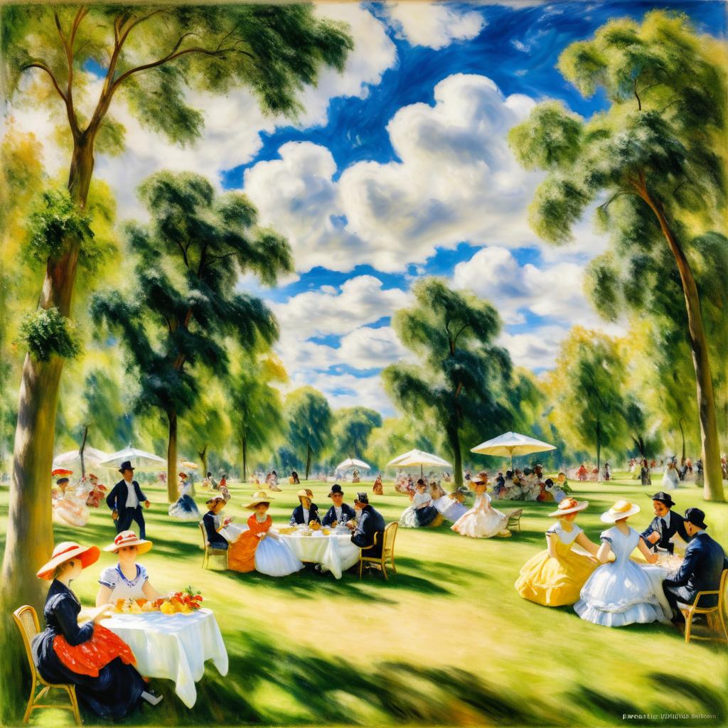 Renoir's Lively Picnic in Sunlit Park