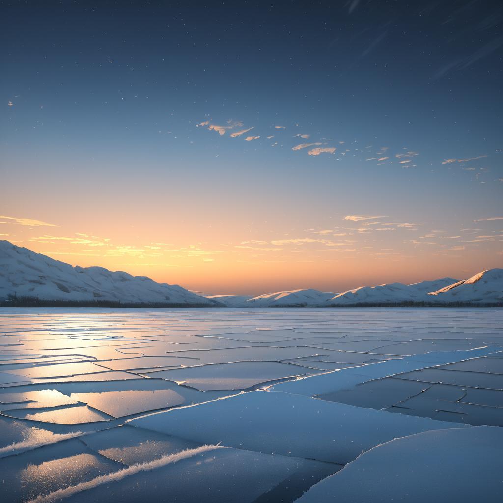 Ethereal Frozen Tundra at Dusk