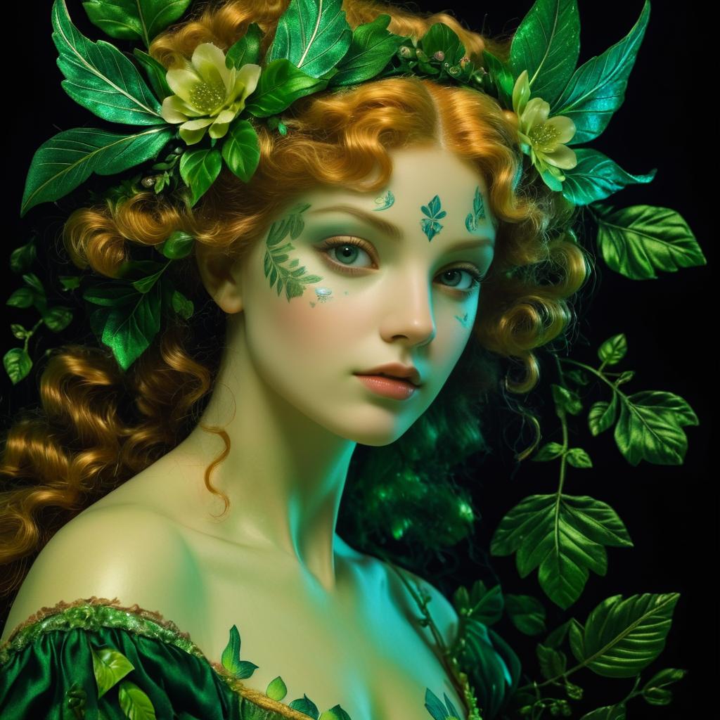 Mystical Forest Nymph in Baroque Style