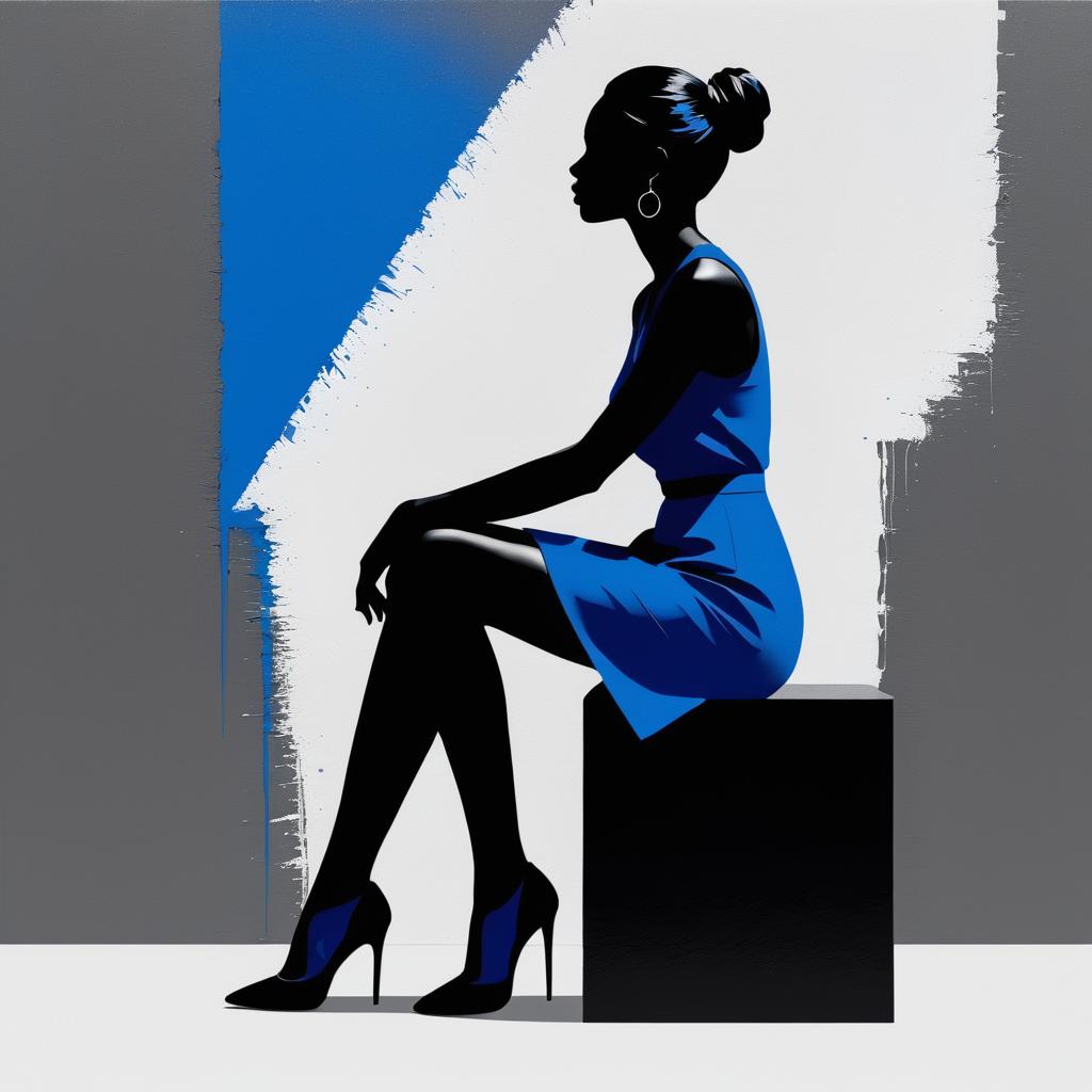 Striking Minimalist Silhouette of a Woman