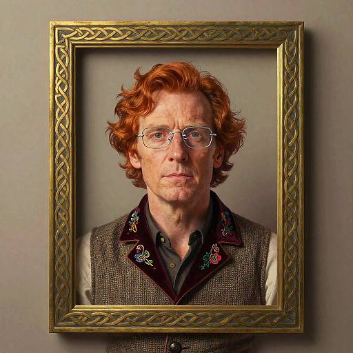 Stylized Celtic Portrait of Ginger Man