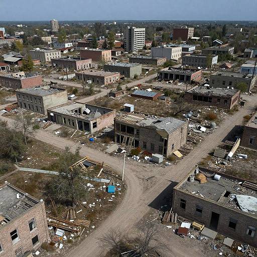 Deserted Post-Apocalyptic Town Aerial