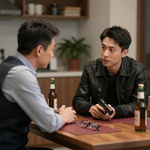 Tense Dining Table Confrontation With Gun