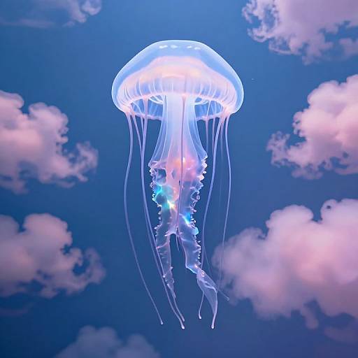 Glowing Jellyfish Drifting Through Sky