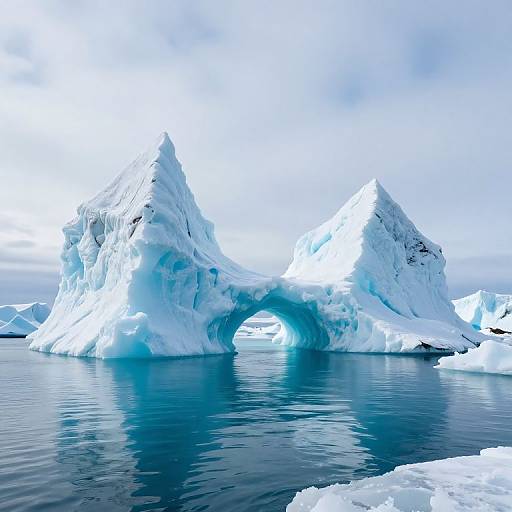 Majestic Ice Pyramids Over Turquoise Sea