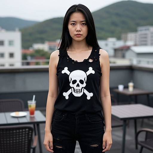 Rooftop Portrait of Asian Woman