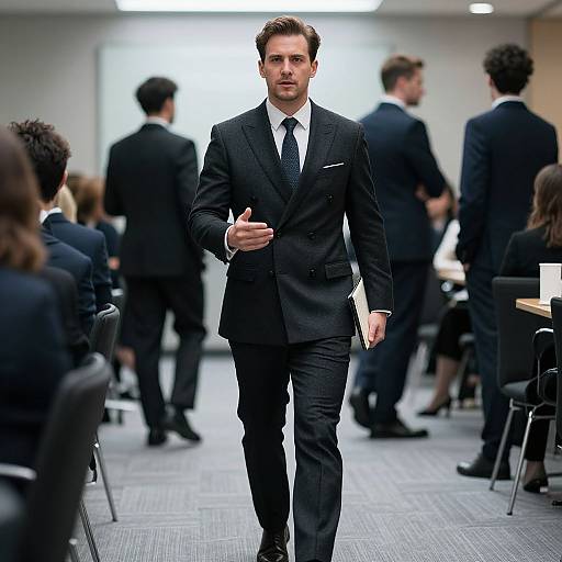 Confident Businessman in High-Stakes Meeting