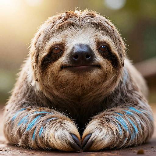 Close-Up Sleepy Sloth with Glitter